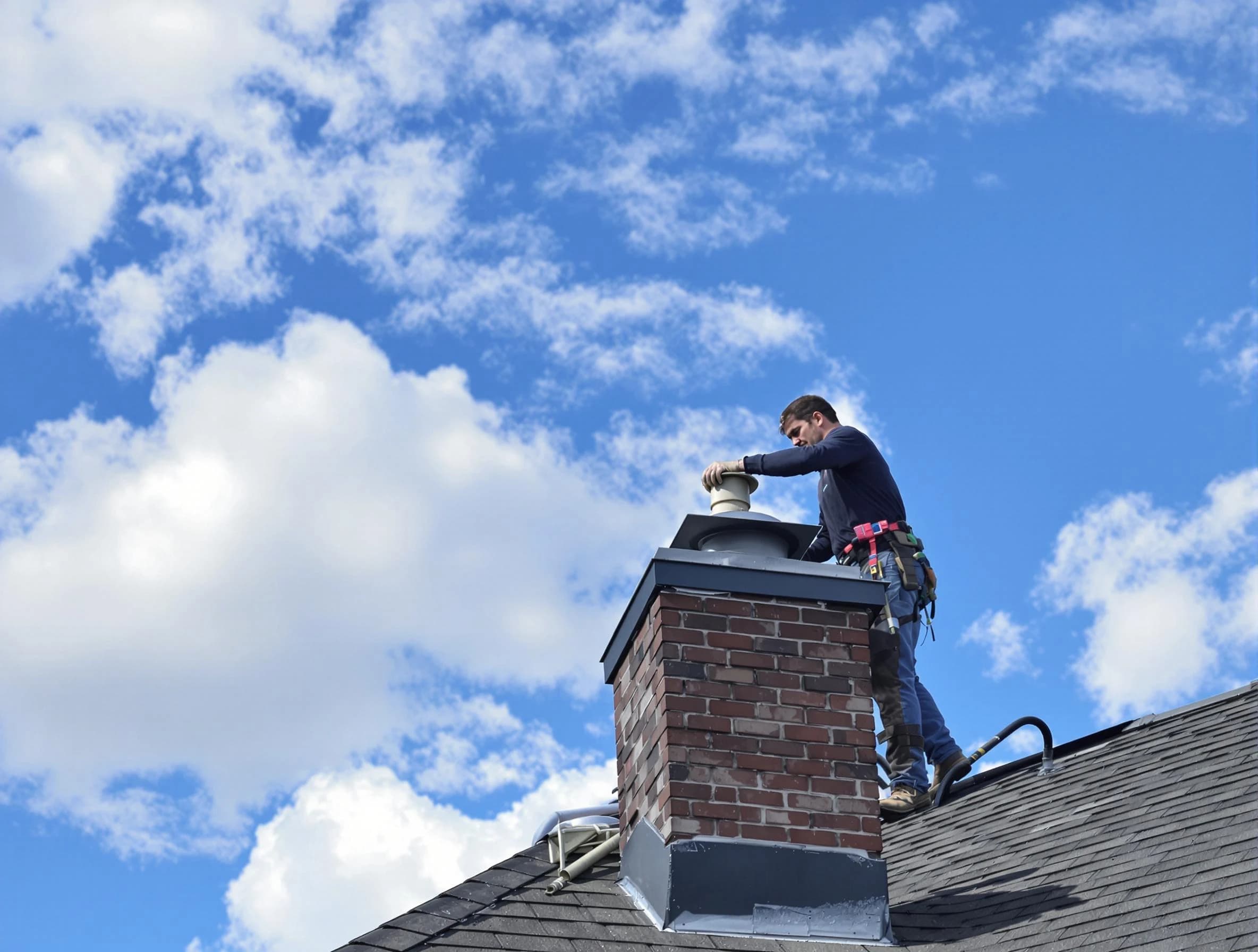 Penn Hills Chimney Sweep installing a sturdy chimney cap in Penn Hills, PA