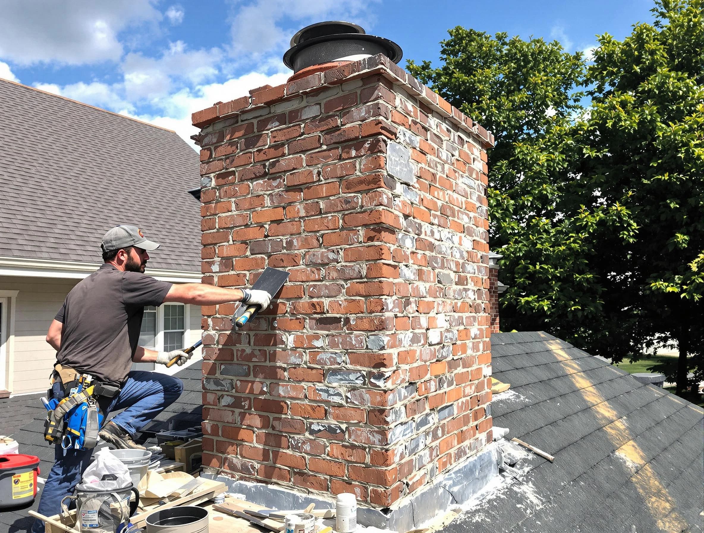 Completed chimney rebuild by Penn Hills Chimney Sweep in Penn Hills, PA