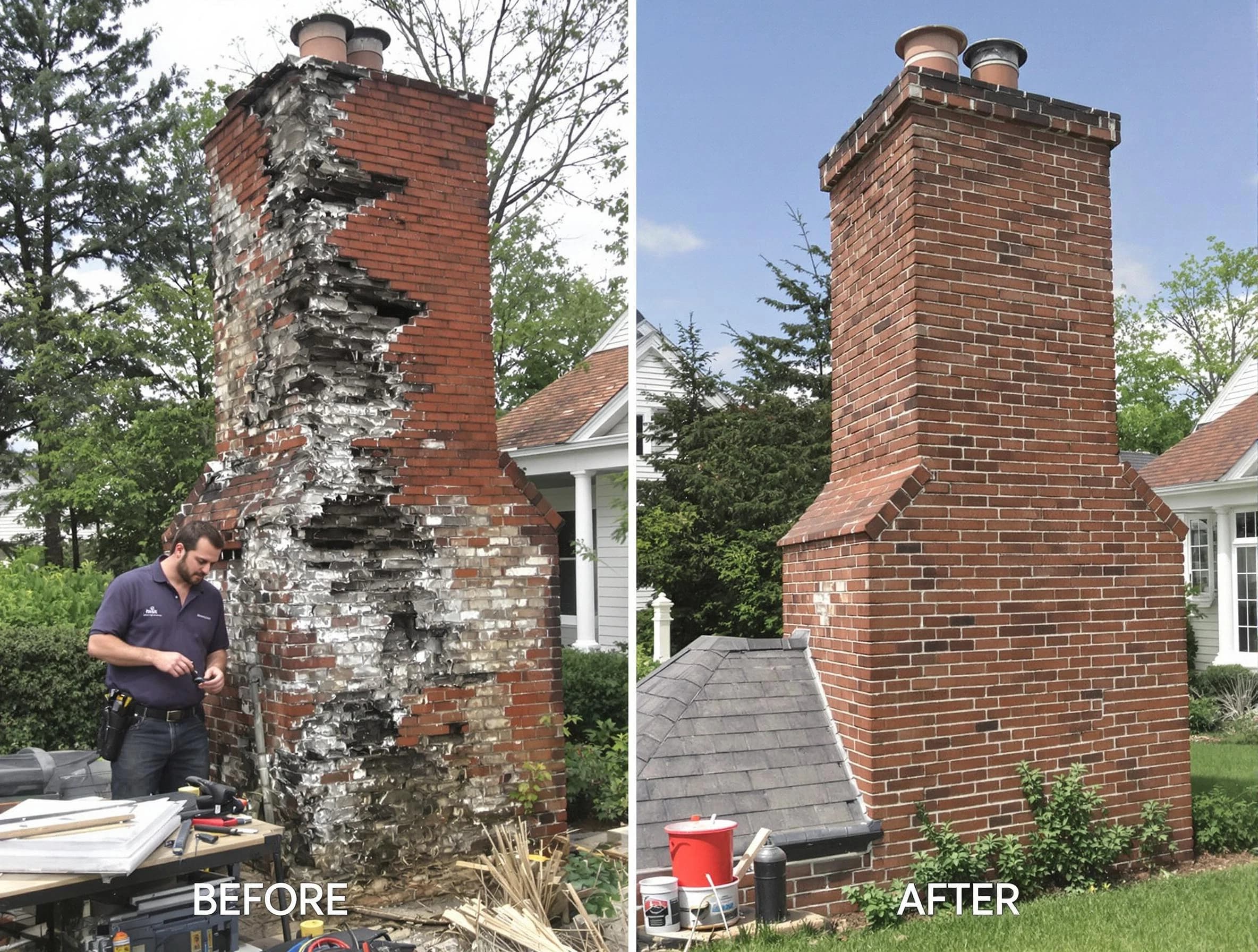 Penn Hills Chimney Sweep performing a full chimney restoration in Penn Hills, PA