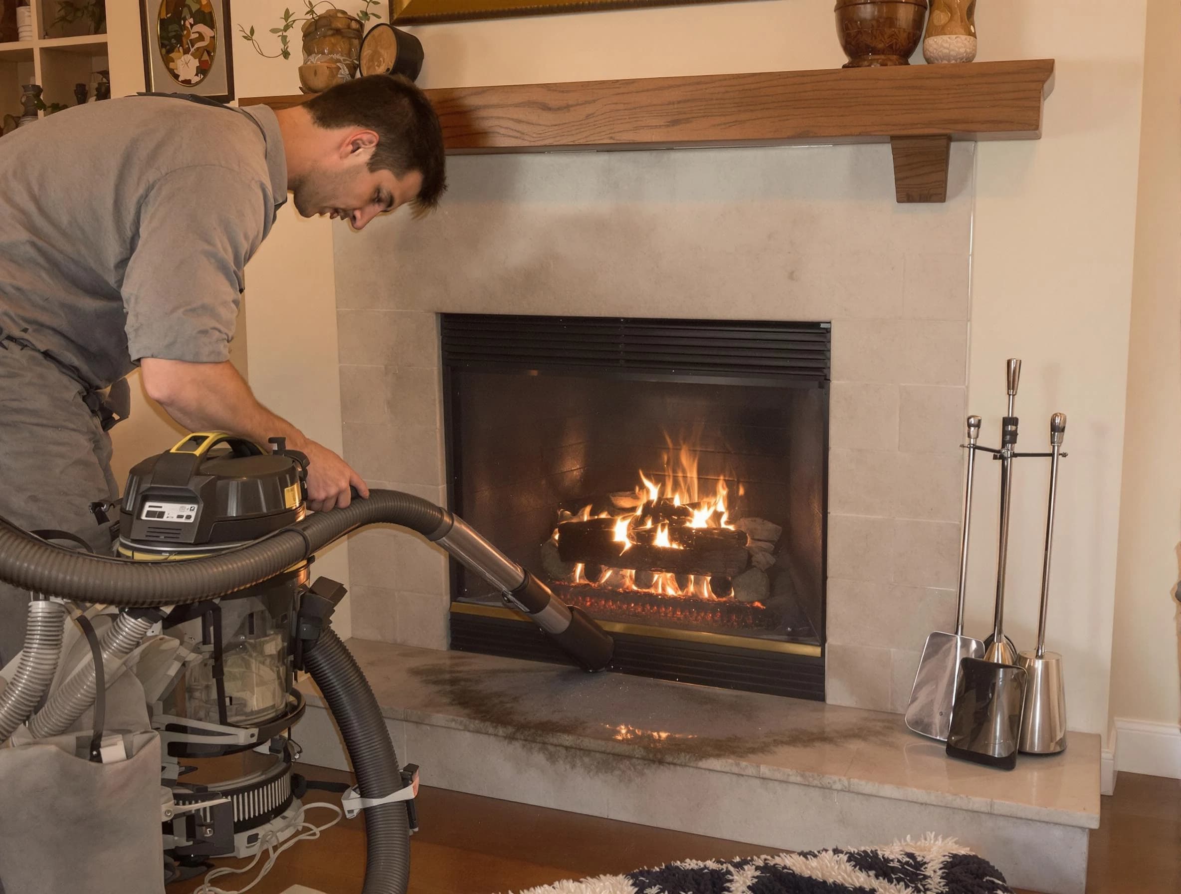 Routine fireplace upkeep by Penn Hills Chimney Sweep in Penn Hills, PA