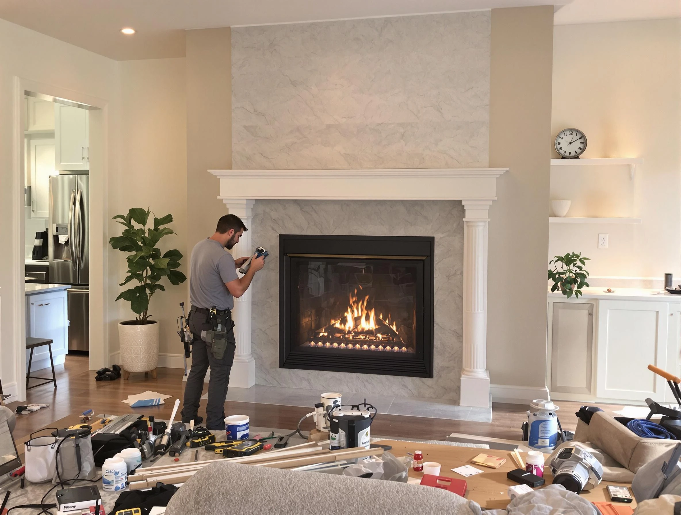 Newly installed fireplace by Penn Hills Chimney Sweep in Penn Hills, PA