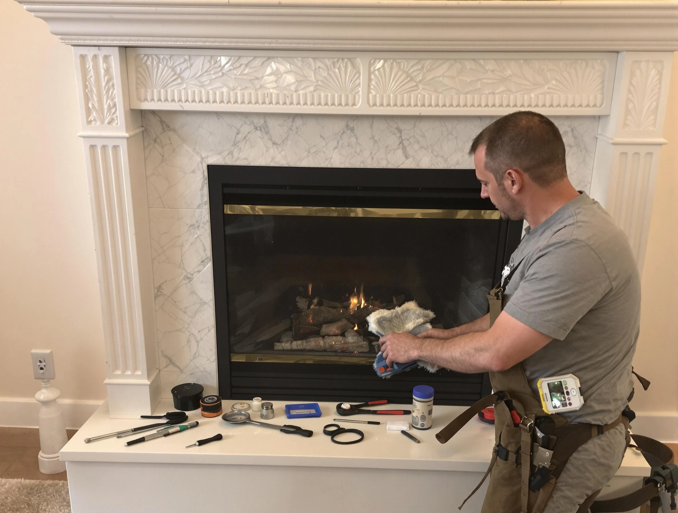 Penn Hills Chimney Sweep performing fireplace maintenance in Penn Hills, PA