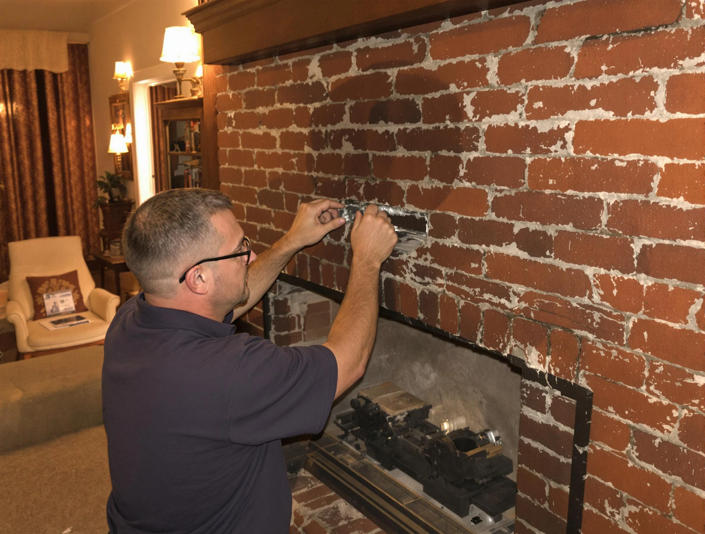 Penn Hills Chimney Sweep expert fixing a fireplace in Penn Hills, PA